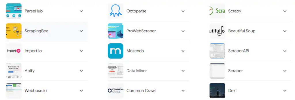 web scrap tools
