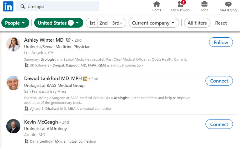 Urologist email address