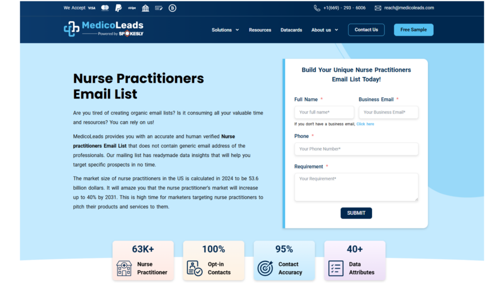 comprehensive Nurse Practitioners Email List