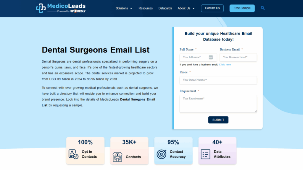 Verified USA Dental Surgeons Email List by MedicoLeads