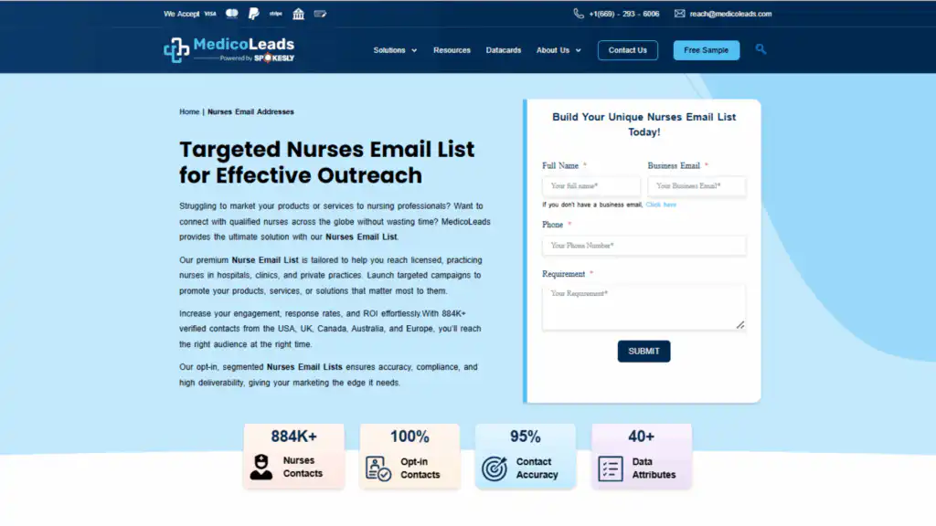 MedicoLeads Nurses Mailing List