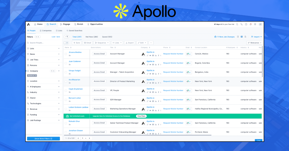 Apollo.io database
