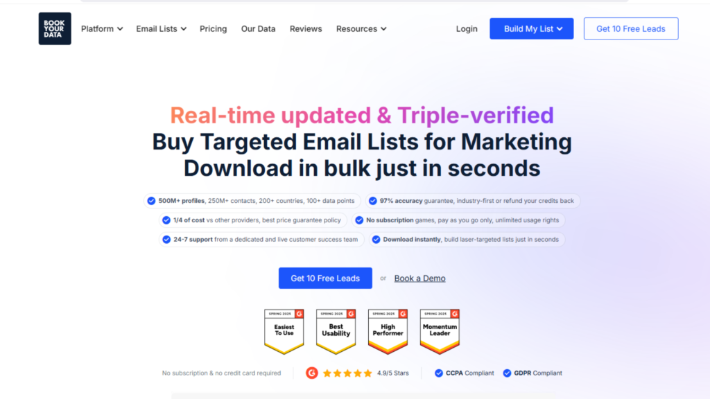 BookYourData_ Good for Instant List Buying