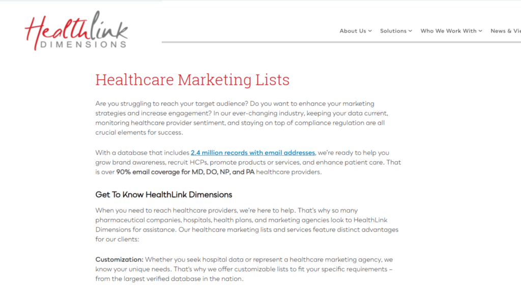 HealthLink Dimensions_ Strong for U.S. Healthcare Provider Data